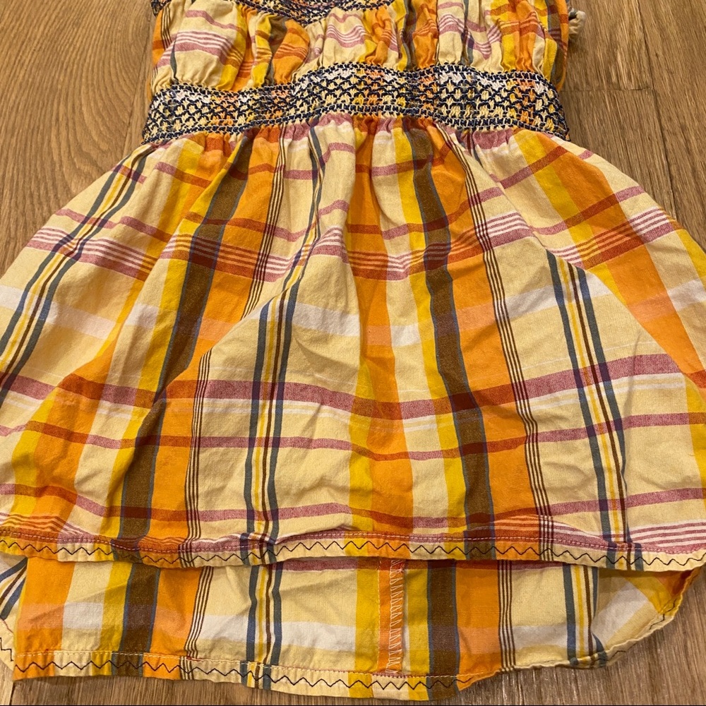 Top shop flare yellow plaid tank blouse - Picture 9 of 9
